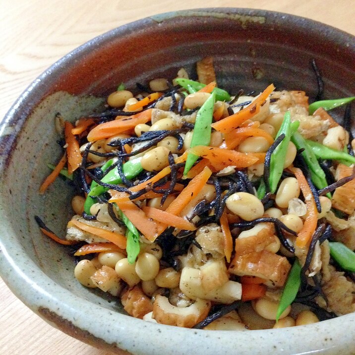 簡単☆食物繊維たっぷり!ひじきと大豆の煮もの♪